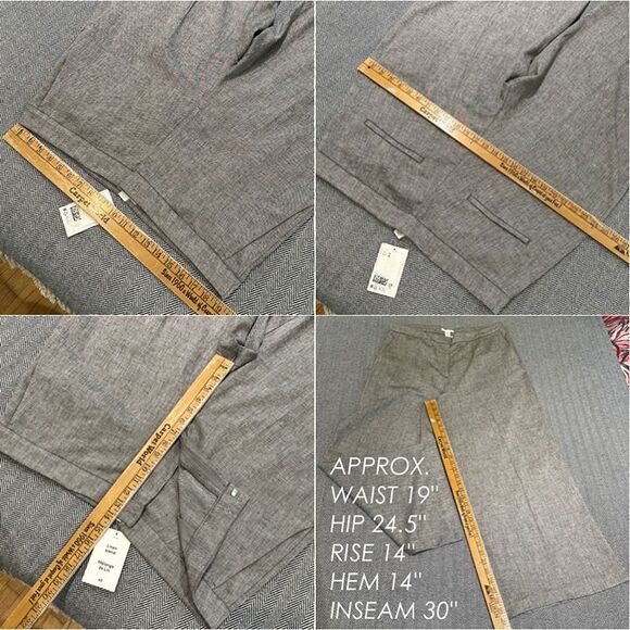 NWT H&M Gray Melange Drapey Creased High Waisted Wide Leg Trouser Dress Pants 16 - Picture 12 of 12